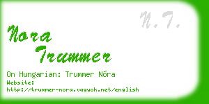 nora trummer business card